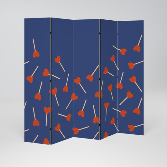 SWEET LOVE Decorative 5-Panel Room Divider