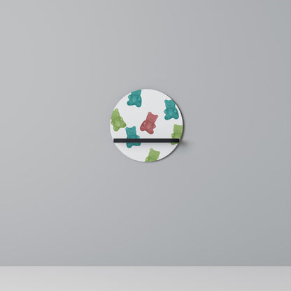 GUMMY BEARS Round Art Shelf In Black Finish