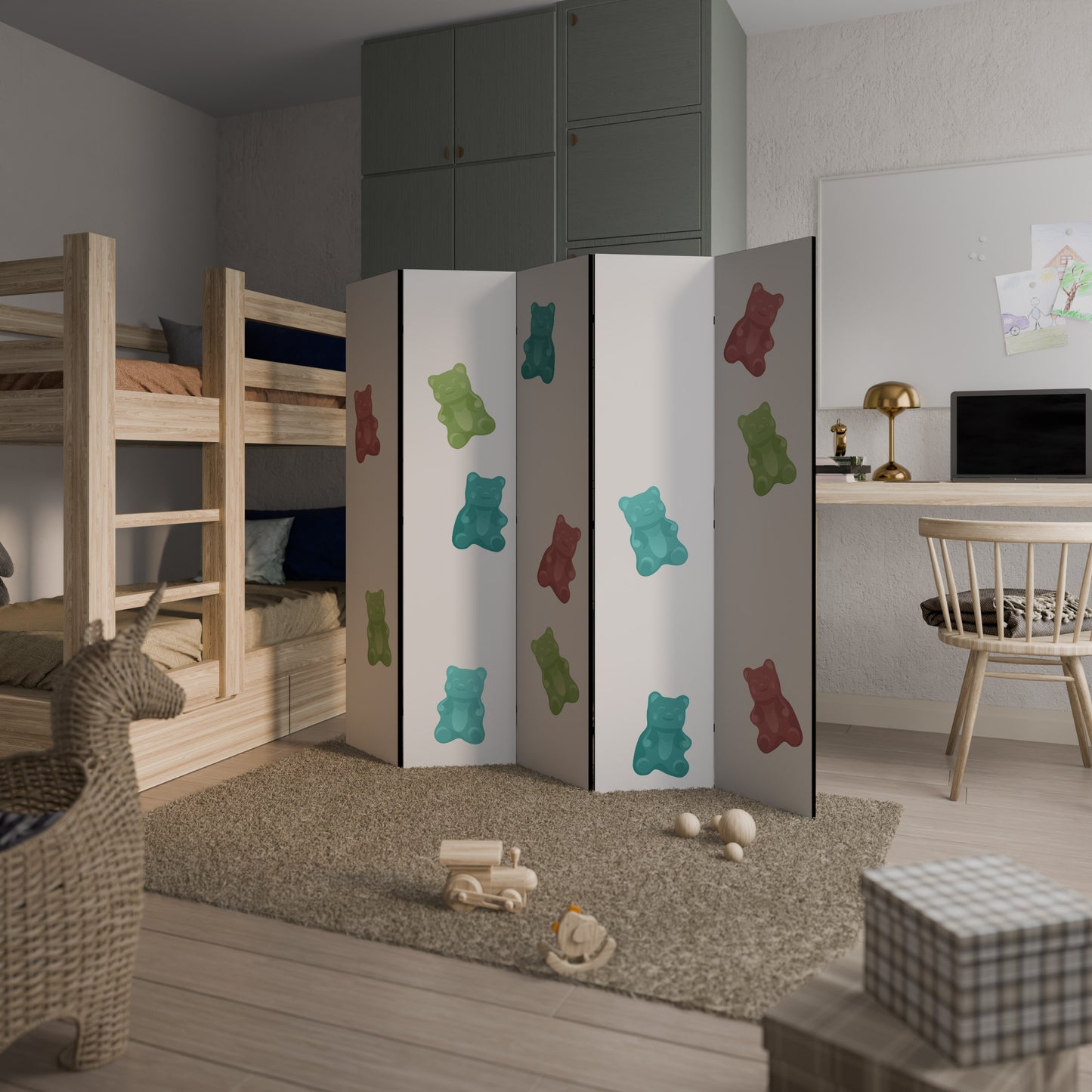 GUMMY BEARS Decorative 5-Panel Room Divider