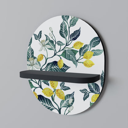 LEMON TREE Oval Art Shelf In Black Finish