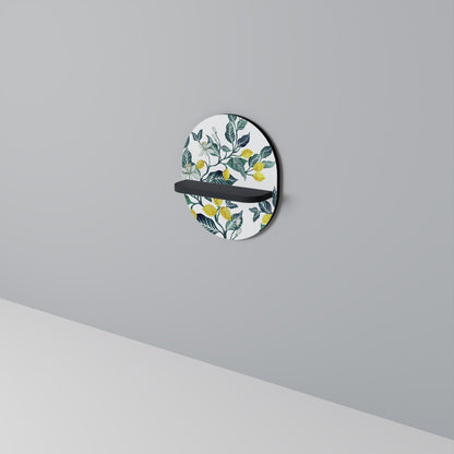 LEMON TREE Oval Art Shelf In Black Finish