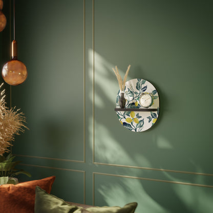 LEMON TREE Oval Art Shelf In Black Finish