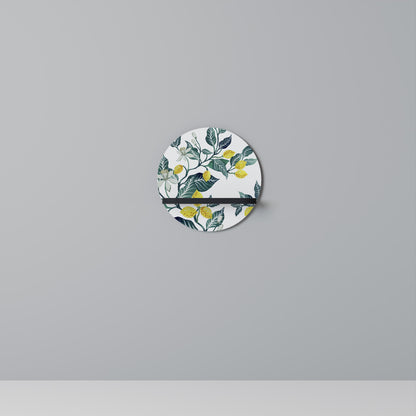 LEMON TREE Round Art Shelf In Black Finish