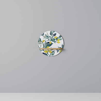 LEMON TREE Round Art Shelf In Oak Effect