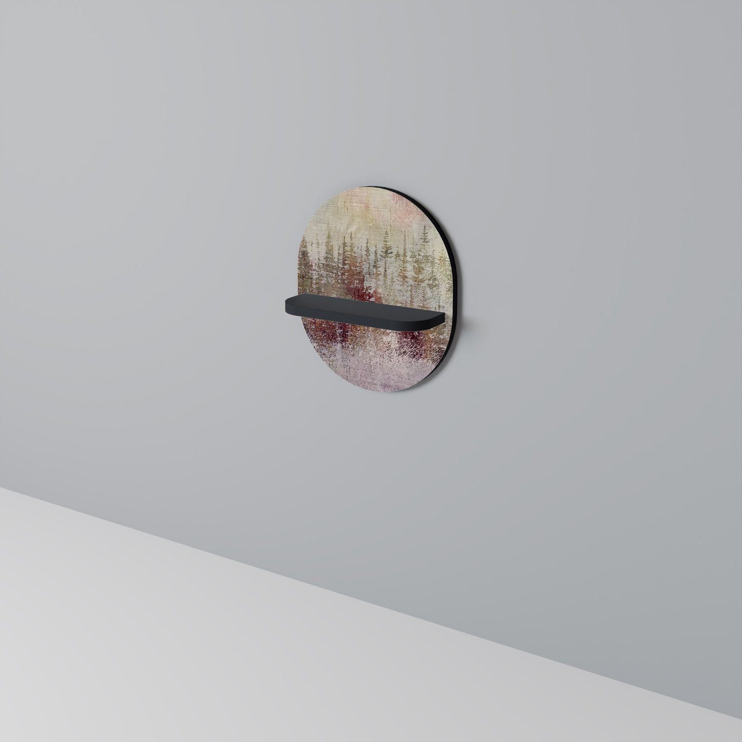 VEILED SUMMIT Oval Art Shelf In Black Finish