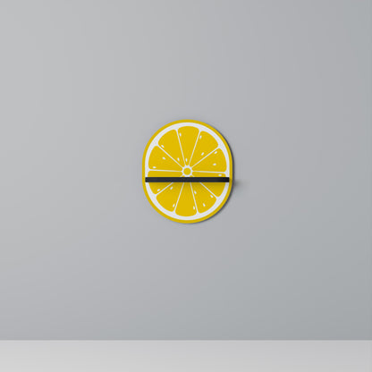 STRENGTHENING LEMON Oval Art Shelf In Black Finish