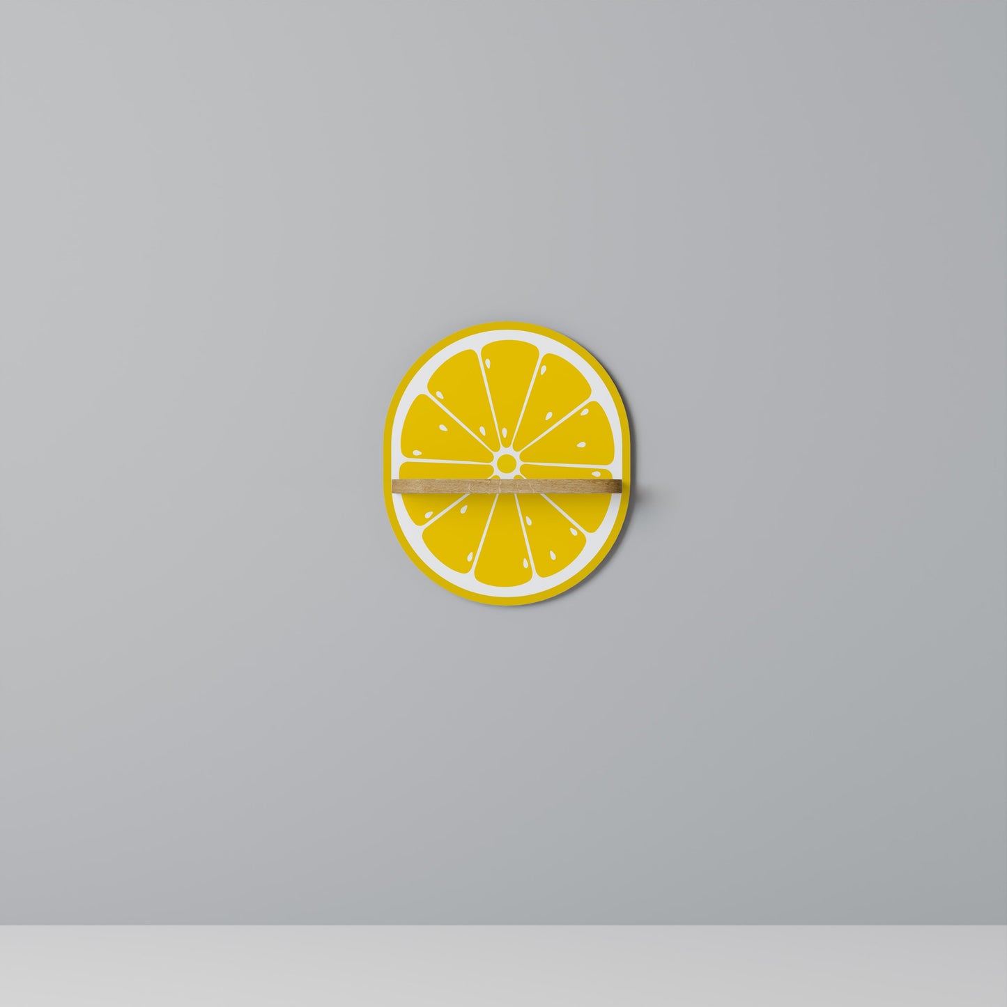 STRENGTHENING LEMON Oval Art Shelf In Oak Effect