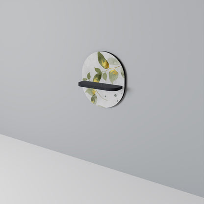 ELEGANT BOTANICS Oval Art Shelf In Black Finish