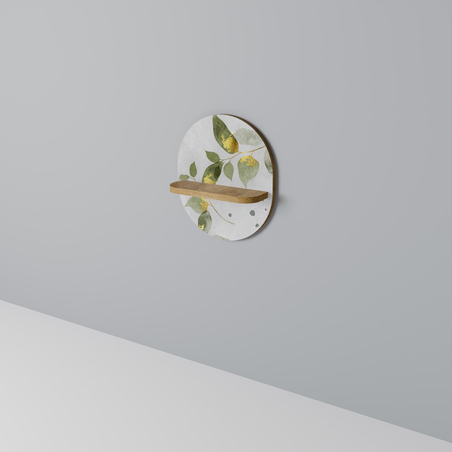 ELEGANT BOTANICS Oval Art Shelf In Oak Effect