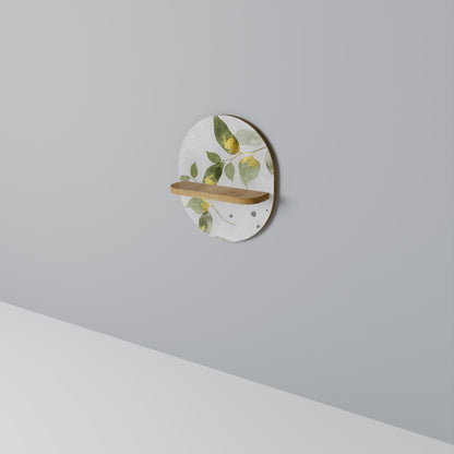 ELEGANT BOTANICS Oval Art Shelf In Oak Effect