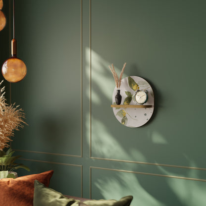 ELEGANT BOTANICS Oval Art Shelf In Oak Effect