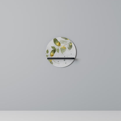 ELEGANT BOTANICS Round Art Shelf In Black Finish