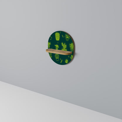 DESERT GREEN Oval Art Shelf In Oak Effect