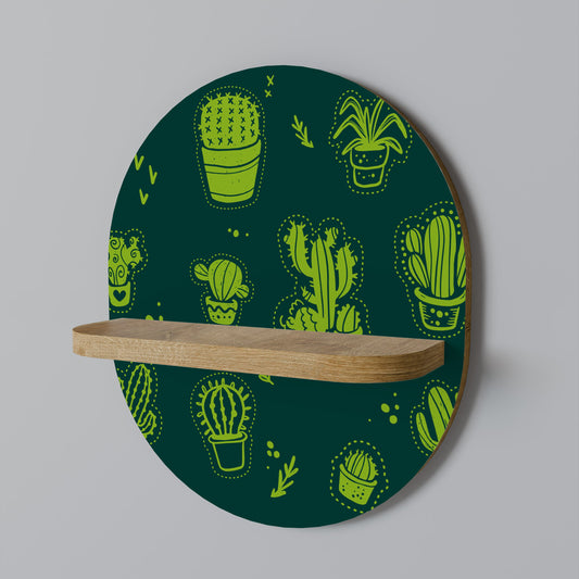 DESERT GREEN Oval Art Shelf In Oak Effect