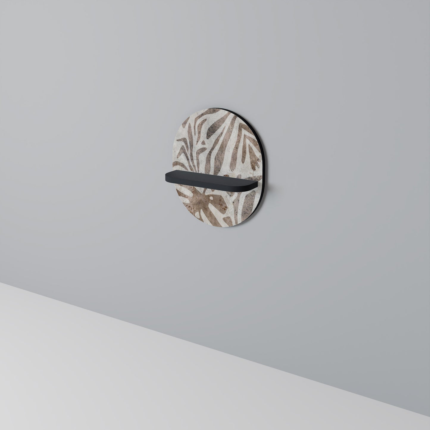 PASSING TIME Oval Art Shelf In Black Finish