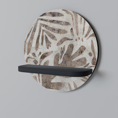 PASSING TIME Round Art Shelf In Black Finish