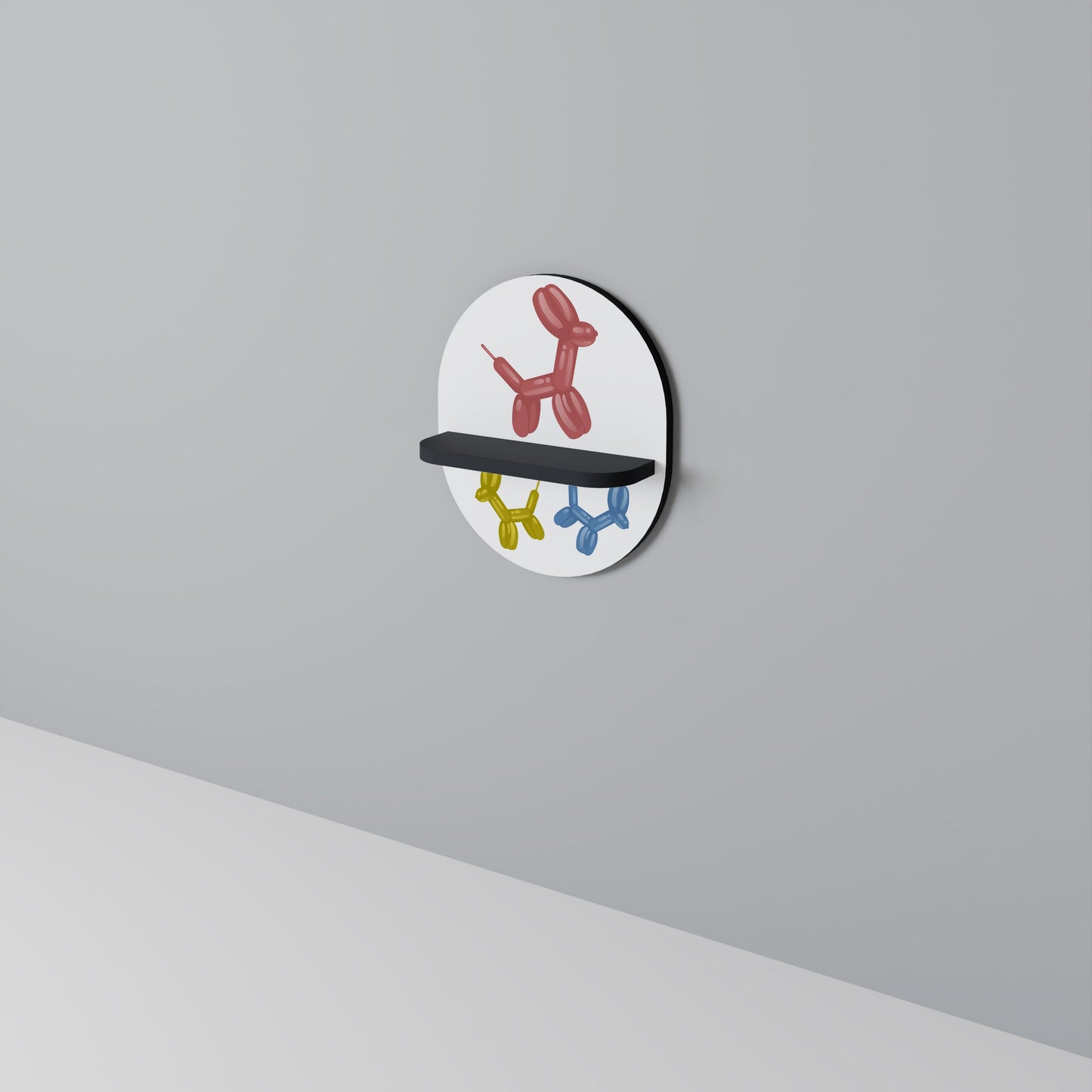 CHILDHOOD MEMORY Oval Art Shelf In Black Finish