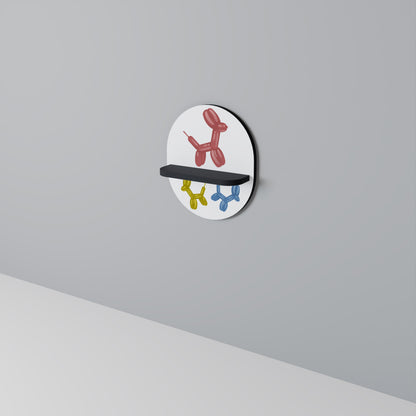 CHILDHOOD MEMORY Oval Art Shelf In Black Finish