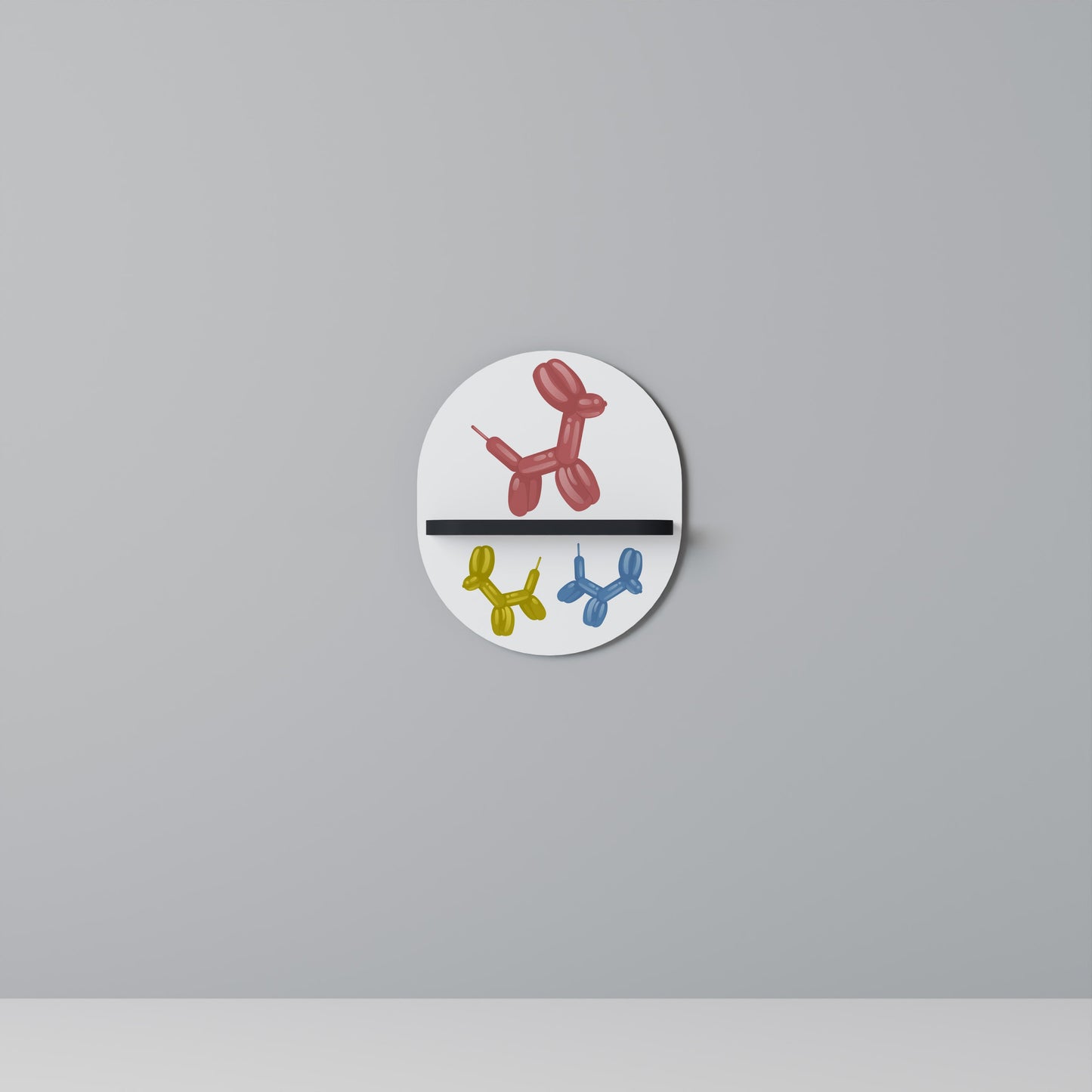 CHILDHOOD MEMORY Oval Art Shelf In Black Finish