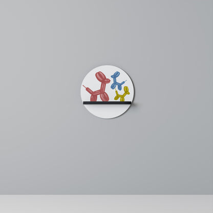 CHILDHOOD MEMORY Round Art Shelf In Black Finish