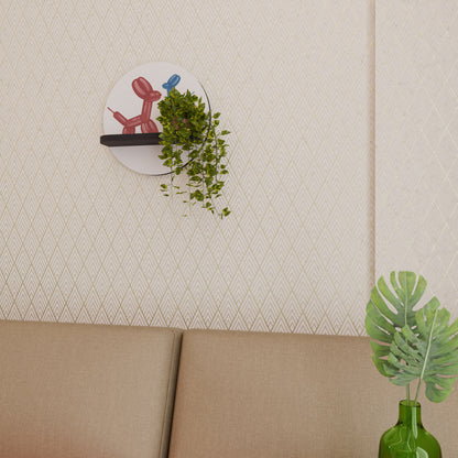 CHILDHOOD MEMORY Round Art Shelf In Black Finish