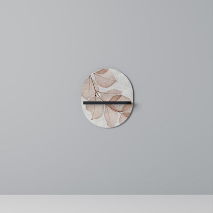 AUTUMN FRAGILITY Oval Art Shelf In Black Finish