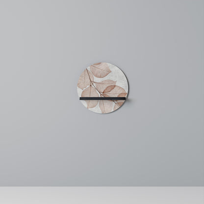 AUTUMN FRAGILITY Round Art Shelf In Black Finish