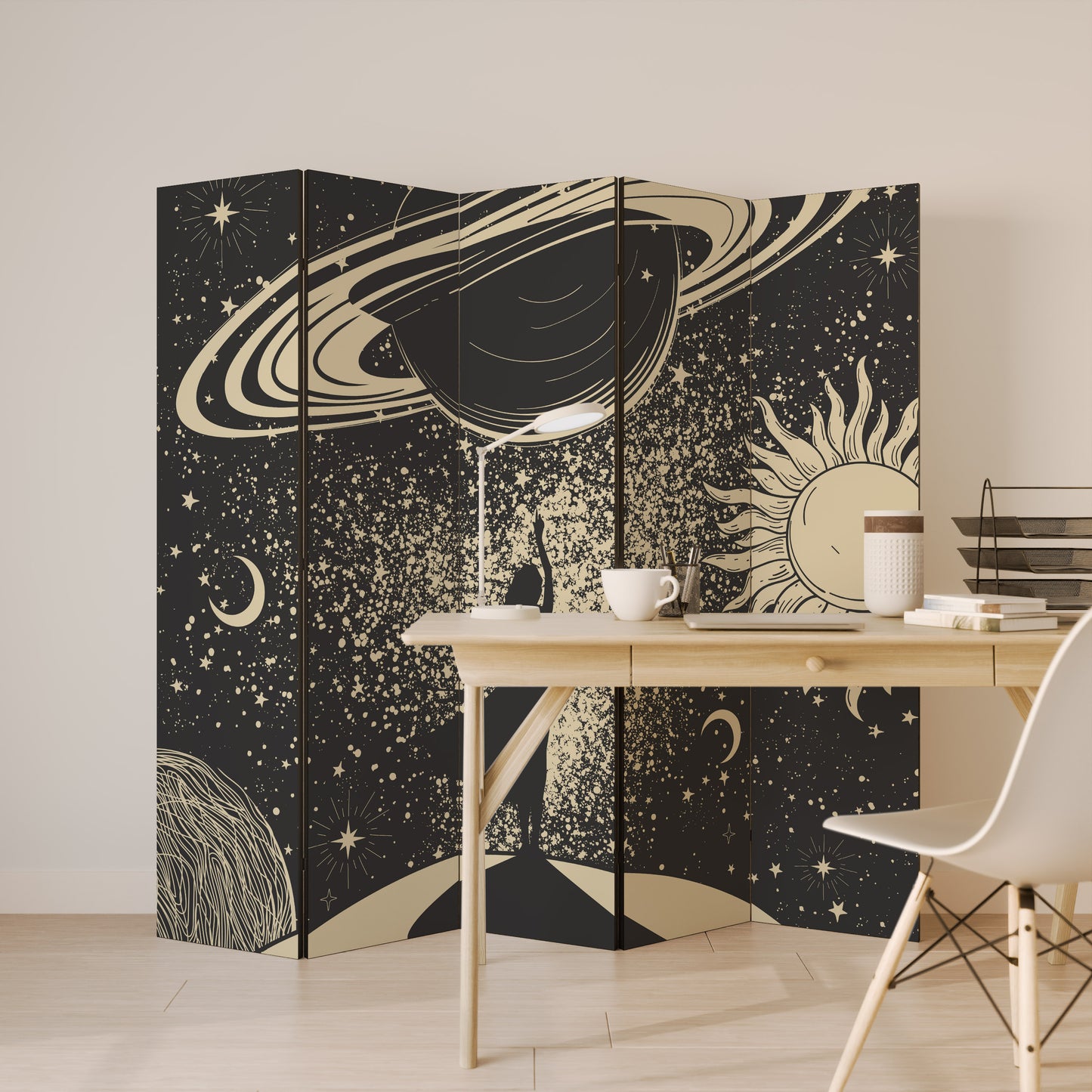 MYSTIC UNIVERSE Decorative 5-Panel Room Divider