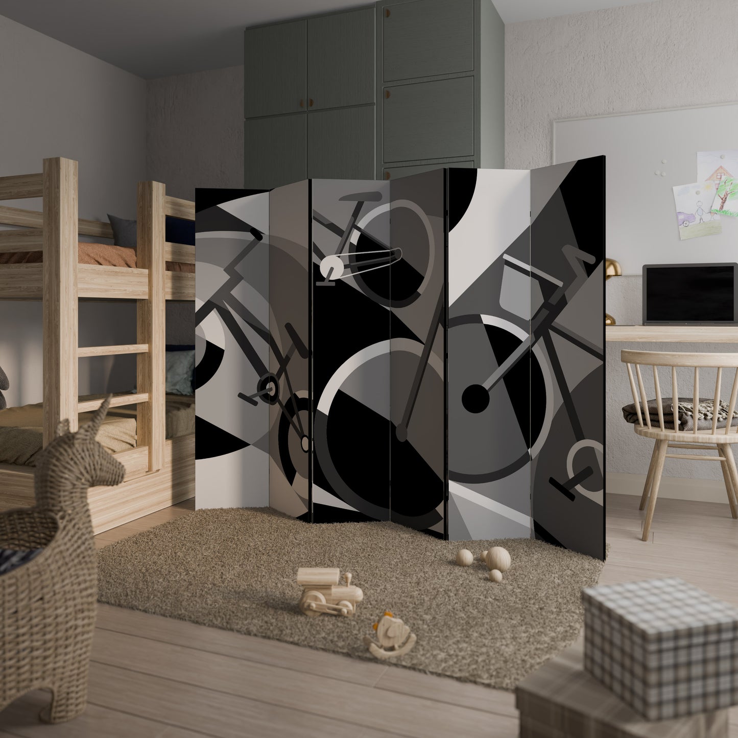 BIKE ENERGY Divisorio decorativo per ambienti a 6 pannelli