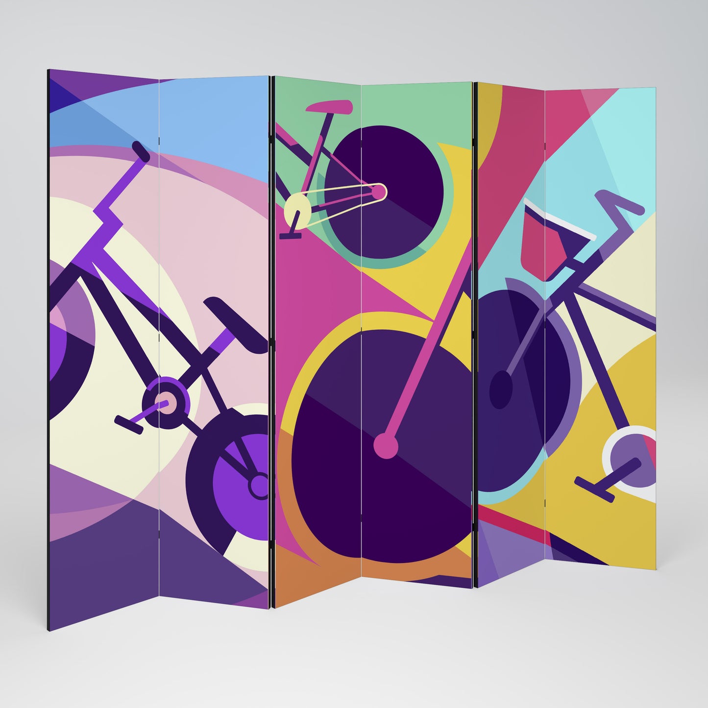 BIKE DREAMS Divisorio decorativo per ambienti a 6 pannelli