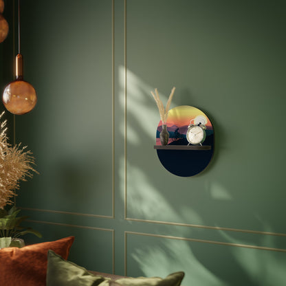 CYCLING HORIZON Oval Art Shelf In Black Finish