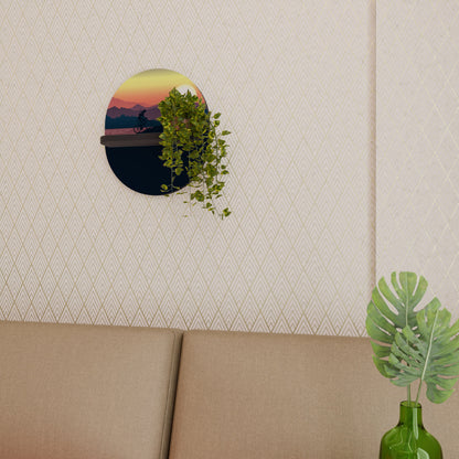 CYCLING HORIZON Oval Art Shelf In Black Finish