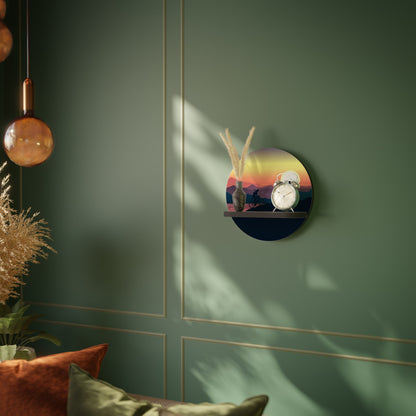 CYCLING HORIZON Round Art Shelf In Black Finish