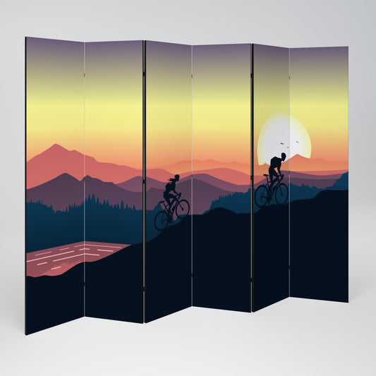 CYCLING HORIZON Divisorio decorativo per ambienti a 6 pannelli