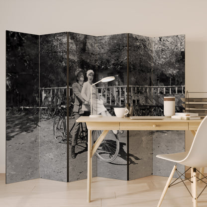 RIDING THROUGH TIME - Divisorio decorativo per ambienti a 6 pannelli