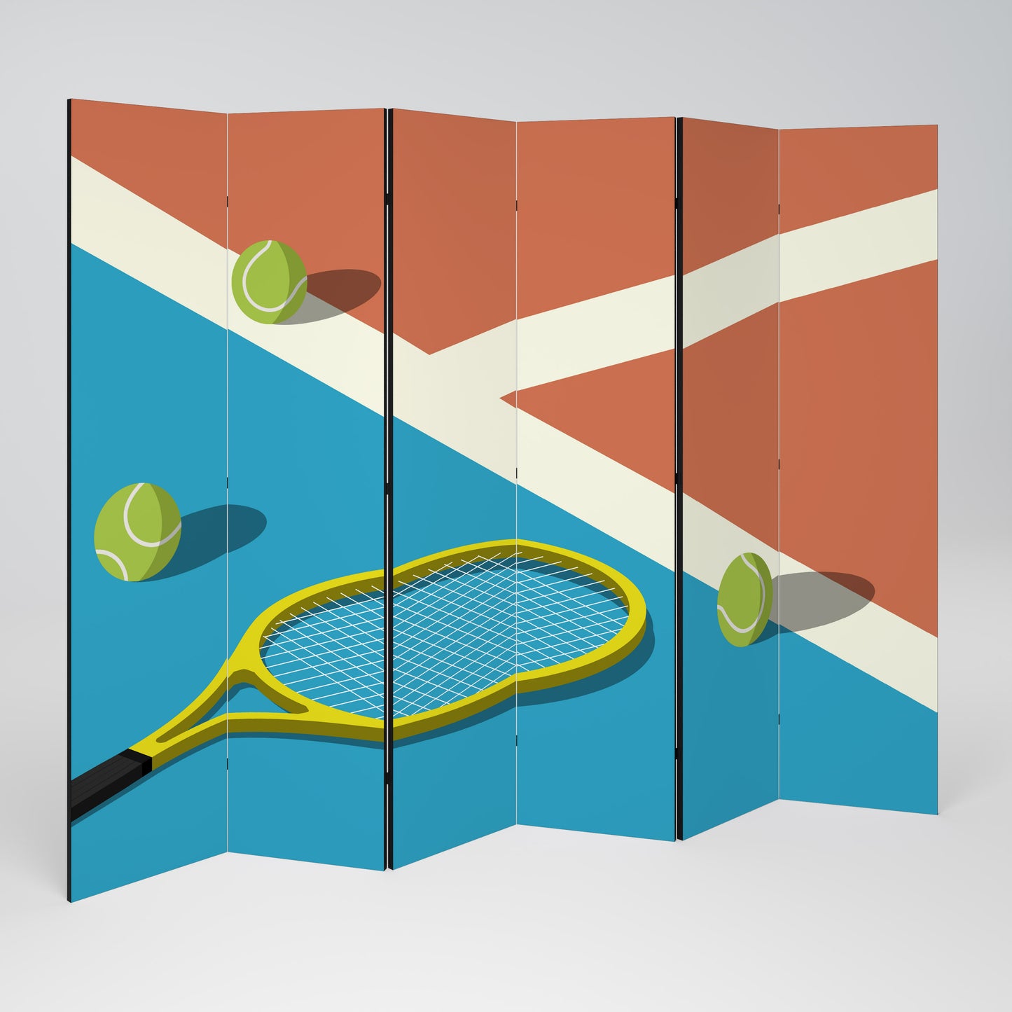 TENNIS ESSENTIALS Divisorio decorativo per ambienti a 6 pannelli