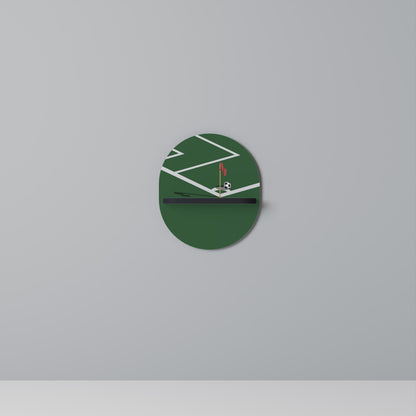 FOOTBALL ACTION Oval Art Shelf In Black Finish