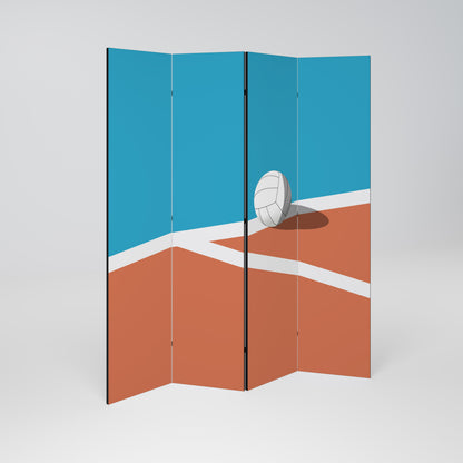 VOLLEYBALL TIME Decorative 4-Panel Room Divider