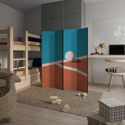 VOLLEYBALL TIME Decorative 4-Panel Room Divider