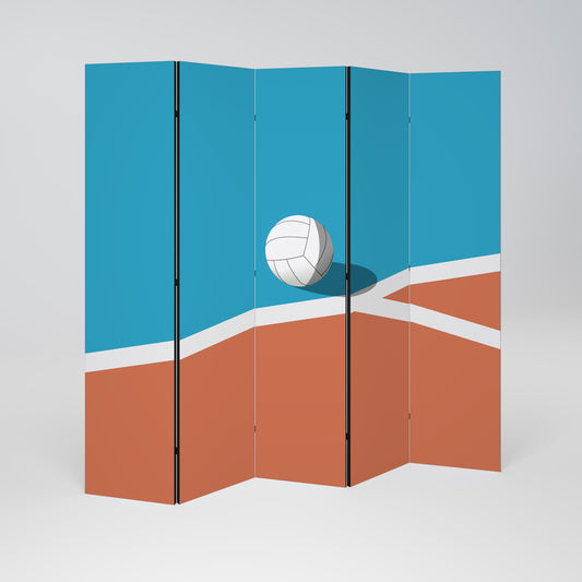 VOLLEYBALL TIME Decorative 5-Panel Room Divider