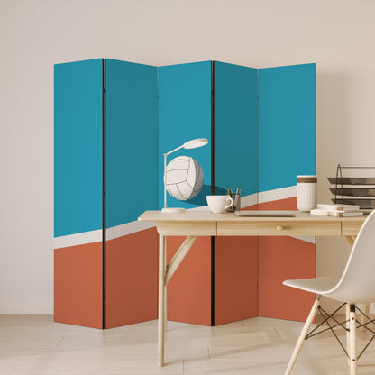 VOLLEYBALL TIME Decorative 5-Panel Room Divider