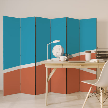 VOLLEYBALL TIME Decorative 6-Panel Room Divider