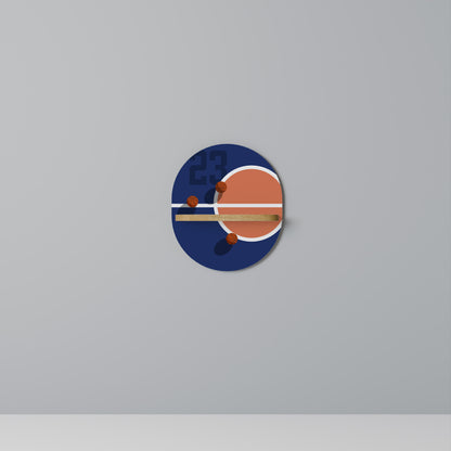 FAMOUS NUMBER 23 Oval Art Shelf In Oak Effect