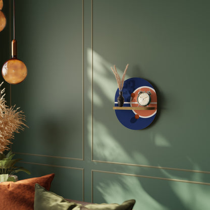 FAMOUS NUMBER 23 Oval Art Shelf In Oak Effect