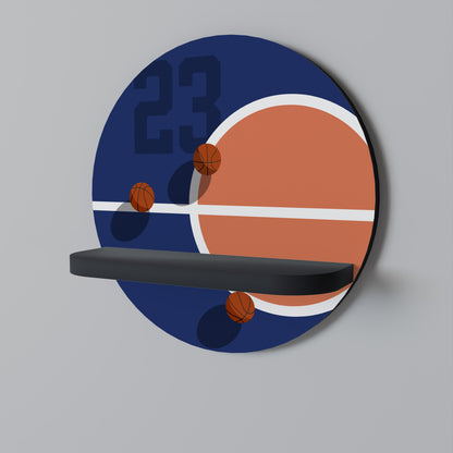 FAMOUS NUMBER 23 Round Art Shelf In Black Finish