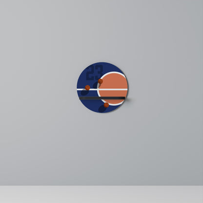 FAMOUS NUMBER 23 Round Art Shelf In Black Finish