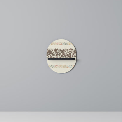 FOLIAGE ROWS Oval Art Shelf In Black Finish