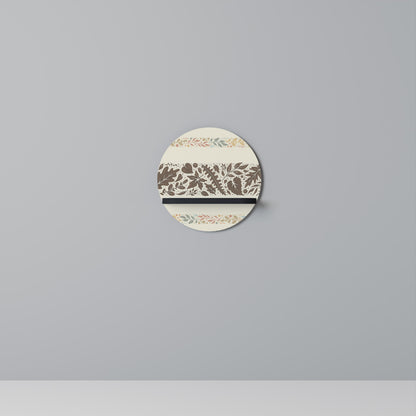 FOLIAGE ROWS Round Art Shelf In Black Finish