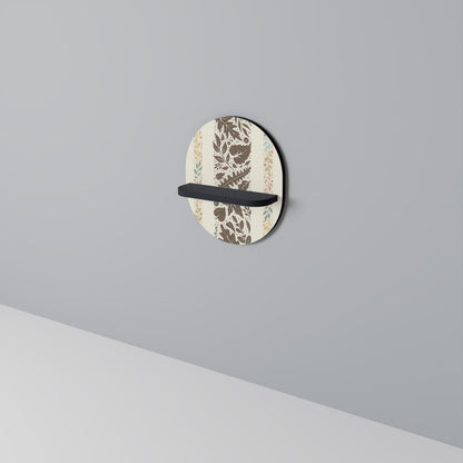 FOLIAGE TALES Oval Art Shelf In Black Finish