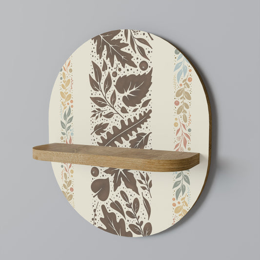FOLIAGE TALES Oval Art Shelf In Oak Effect